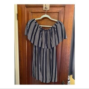 Off-The-Shoulder Striped Dress